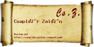 Csaplár Zalán névjegykártya