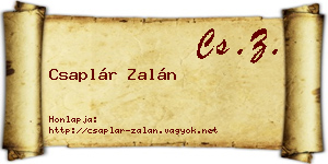 Csaplár Zalán névjegykártya